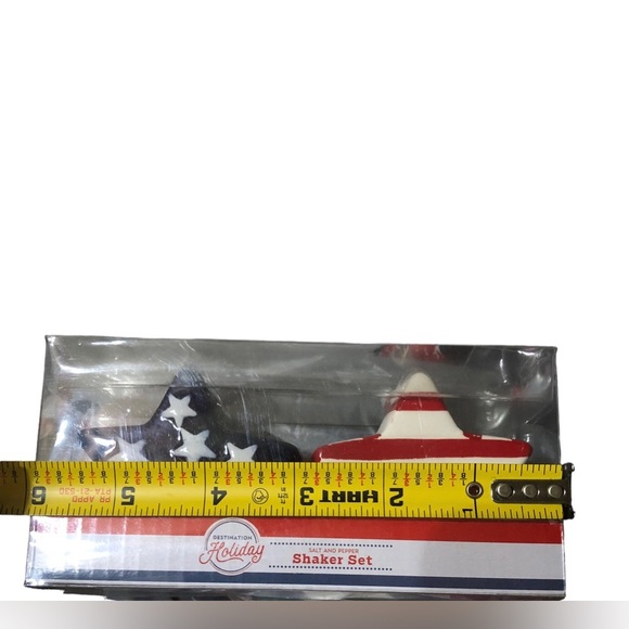 Patriotic Americana Stars & Stripes star spangled banner salt & pepper set new - Picture 9 of 10